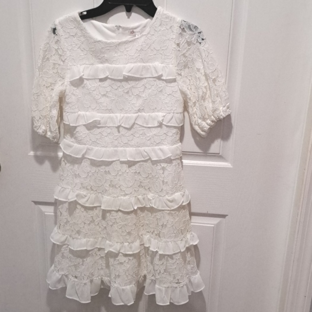 GB Girls Tiered Ruffle Lace Dress